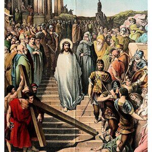 Jesus On The Way To Calvary 1890 Dore Victorian Lithograph Print 10 x 15" LGBin4